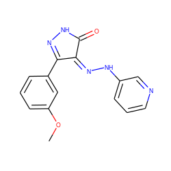 COc1cccc(C2=NNC(=O)/C2=N\Nc2cccnc2)c1 ZINC000049034829