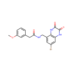 COc1cccc(CC(=O)NCc2cc(Br)cc3[nH]c(=O)c(=O)[nH]c23)c1 ZINC000027549264