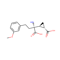 COc1cccc(CC[C@](N)(C(=O)O)[C@H]2C[C@@H]2C(=O)O)c1 ZINC000013777410