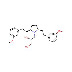 COc1cccc(CC[C@H]2CC[C@@H](CCc3cccc(OC)c3)N2C[C@@H](O)CO)c1 ZINC000096269933