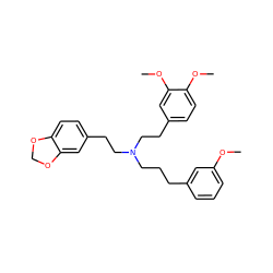 COc1cccc(CCCN(CCc2ccc(OC)c(OC)c2)CCc2ccc3c(c2)OCO3)c1 ZINC000653752993