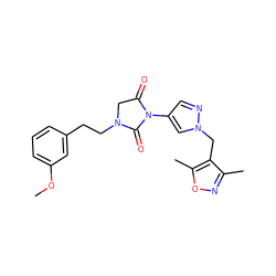 COc1cccc(CCN2CC(=O)N(c3cnn(Cc4c(C)noc4C)c3)C2=O)c1 ZINC000115731323