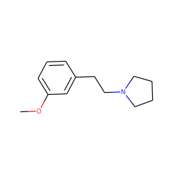 COc1cccc(CCN2CCCC2)c1 ZINC000029130793