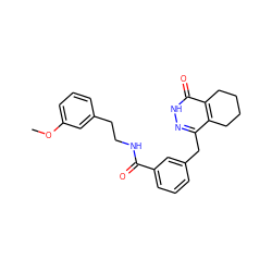 COc1cccc(CCNC(=O)c2cccc(Cc3n[nH]c(=O)c4c3CCCC4)c2)c1 ZINC000167324865