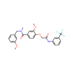 COc1cccc(CN(C)C(=O)c2ccc(OCC(=O)Nc3cccc(C(F)(F)F)c3)c(OC)c2)c1 ZINC000032999576