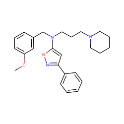 COc1cccc(CN(CCCN2CCCCC2)c2cc(-c3ccccc3)no2)c1 ZINC000013437422