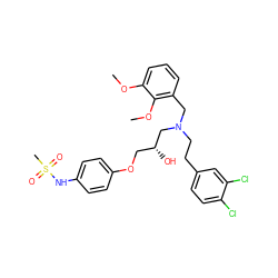 COc1cccc(CN(CCc2ccc(Cl)c(Cl)c2)C[C@H](O)COc2ccc(NS(C)(=O)=O)cc2)c1OC ZINC000049881628