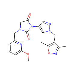 COc1cccc(CN2CC(=O)N(c3cnn(Cc4c(C)noc4C)c3)C2=O)n1 ZINC000115731853