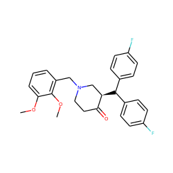 COc1cccc(CN2CCC(=O)[C@H](C(c3ccc(F)cc3)c3ccc(F)cc3)C2)c1OC ZINC000072106008