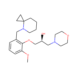 COc1cccc(CN2CCCCC23CC3)c1OC[C@@H](O)CN1CCOCC1 ZINC000095517157