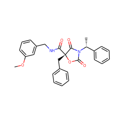 COc1cccc(CNC(=O)[C@@]2(Cc3ccccc3)OC(=O)N([C@H](C)c3ccccc3)C2=O)c1 ZINC000096273495