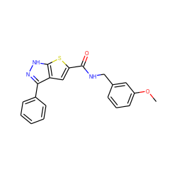 COc1cccc(CNC(=O)c2cc3c(-c4ccccc4)n[nH]c3s2)c1 ZINC000063298365