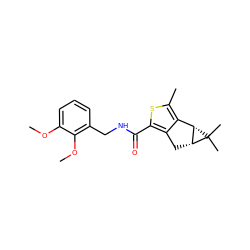 COc1cccc(CNC(=O)c2sc(C)c3c2C[C@@H]2[C@H]3C2(C)C)c1OC ZINC000103235000