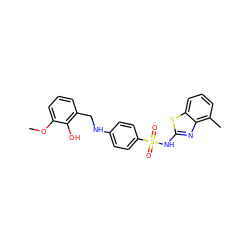 COc1cccc(CNc2ccc(S(=O)(=O)Nc3nc4c(C)cccc4s3)cc2)c1O ZINC000103266493