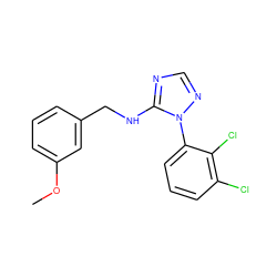 COc1cccc(CNc2ncnn2-c2cccc(Cl)c2Cl)c1 ZINC000029126372