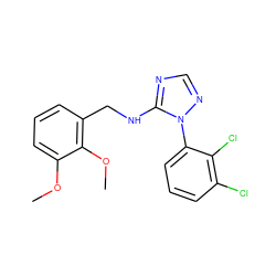 COc1cccc(CNc2ncnn2-c2cccc(Cl)c2Cl)c1OC ZINC000029126211