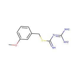 COc1cccc(CSC(=N)N=C(N)N)c1 ZINC000014966617