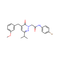 COc1cccc(Cc2cc(C(C)C)nn(CC(=O)Nc3ccc(Br)cc3)c2=O)c1 ZINC000096271820