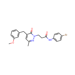 COc1cccc(Cc2cc(C)nn(CCC(=O)Nc3ccc(Br)cc3)c2=O)c1 ZINC000043062920