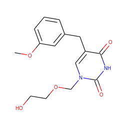 COc1cccc(Cc2cn(COCCO)c(=O)[nH]c2=O)c1 ZINC000027216597