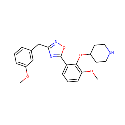 COc1cccc(Cc2noc(-c3cccc(OC)c3OC3CCNCC3)n2)c1 ZINC000225201604