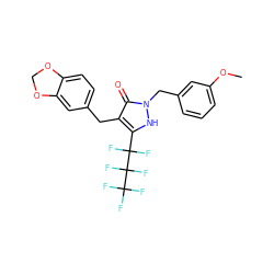 COc1cccc(Cn2[nH]c(C(F)(F)C(F)(F)C(F)(F)F)c(Cc3ccc4c(c3)OCO4)c2=O)c1 ZINC000028766924