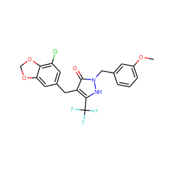 COc1cccc(Cn2[nH]c(C(F)(F)F)c(Cc3cc(Cl)c4c(c3)OCO4)c2=O)c1 ZINC000148070200