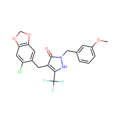 COc1cccc(Cn2[nH]c(C(F)(F)F)c(Cc3cc4c(cc3Cl)OCO4)c2=O)c1 ZINC000148090012