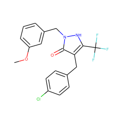 COc1cccc(Cn2[nH]c(C(F)(F)F)c(Cc3ccc(Cl)cc3)c2=O)c1 ZINC000148070668