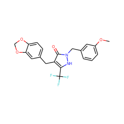 COc1cccc(Cn2[nH]c(C(F)(F)F)c(Cc3ccc4c(c3)OCO4)c2=O)c1 ZINC000028765670