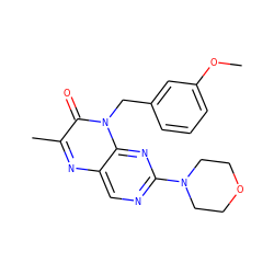 COc1cccc(Cn2c(=O)c(C)nc3cnc(N4CCOCC4)nc32)c1 ZINC000004238495