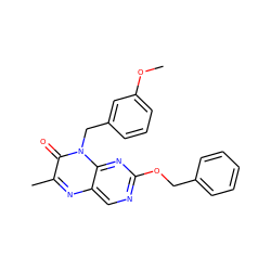 COc1cccc(Cn2c(=O)c(C)nc3cnc(OCc4ccccc4)nc32)c1 ZINC000004238281