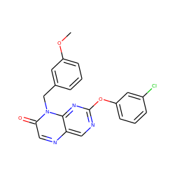 COc1cccc(Cn2c(=O)cnc3cnc(Oc4cccc(Cl)c4)nc32)c1 ZINC000004238291