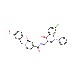 COc1cccc(Cn2ccc(C(=O)NCc3cn(-c4ccccc4)c4cc(Cl)ccc4c3=O)cc2=O)c1 ZINC000096170128