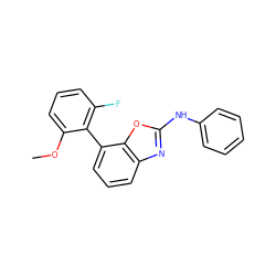 COc1cccc(F)c1-c1cccc2nc(Nc3ccccc3)oc12 ZINC000169326135