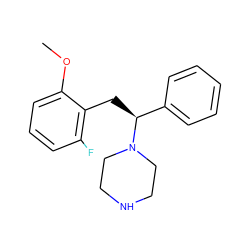 COc1cccc(F)c1C[C@@H](c1ccccc1)N1CCNCC1 ZINC000049054382