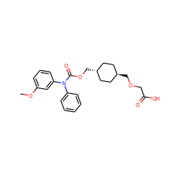 COc1cccc(N(C(=O)OC[C@H]2CC[C@H](COCC(=O)O)CC2)c2ccccc2)c1 ZINC000168586066