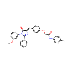 COc1cccc(N2C(=O)/C(=C/c3ccc(OCC(=O)Nc4ccc(C)cc4)cc3)N=C2c2ccccc2)c1 ZINC000473115342