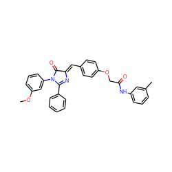 COc1cccc(N2C(=O)/C(=C/c3ccc(OCC(=O)Nc4cccc(C)c4)cc3)N=C2c2ccccc2)c1 ZINC000473113276