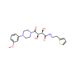 COc1cccc(N2CCN(C(=O)[C@H](O)[C@@H](O)C(=O)NCCc3cccs3)CC2)c1 ZINC000035827453