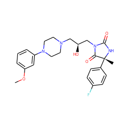 COc1cccc(N2CCN(C[C@H](O)CN3C(=O)N[C@](C)(c4ccc(F)cc4)C3=O)CC2)c1 ZINC000653708025