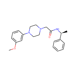 COc1cccc(N2CCN(CC(=O)N[C@@H](C)c3ccccc3)CC2)c1 ZINC000055062941