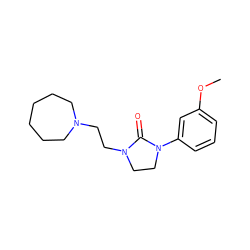 COc1cccc(N2CCN(CCN3CCCCCC3)C2=O)c1 ZINC000049037547