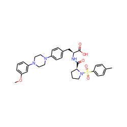 COc1cccc(N2CCN(c3ccc(C[C@H](NC(=O)[C@@H]4CCCN4S(=O)(=O)c4ccc(C)cc4)C(=O)O)cc3)CC2)c1 ZINC000028978618