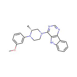 COc1cccc(N2CCN(c3ncnc4c3[nH]c3ccccc34)C[C@H]2C)c1 ZINC000101622507