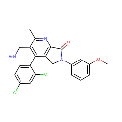 COc1cccc(N2Cc3c(nc(C)c(CN)c3-c3ccc(Cl)cc3Cl)C2=O)c1 ZINC000034804618