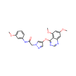 COc1cccc(NC(=O)Cn2cc(Oc3ncnc4cc(OC)cc(OC)c34)cn2)c1 ZINC000073223499