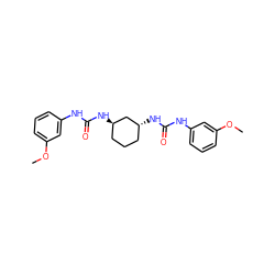 COc1cccc(NC(=O)N[C@@H]2CCC[C@@H](NC(=O)Nc3cccc(OC)c3)C2)c1 ZINC000013493802