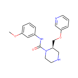 COc1cccc(NC(=O)N2CCNC[C@@H]2COc2cccnc2)c1 ZINC000114579801