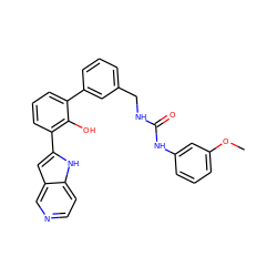 COc1cccc(NC(=O)NCc2cccc(-c3cccc(-c4cc5cnccc5[nH]4)c3O)c2)c1 ZINC000101403914